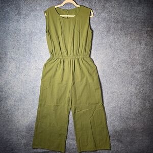 Olive Green Sleeveless Jumpsuit